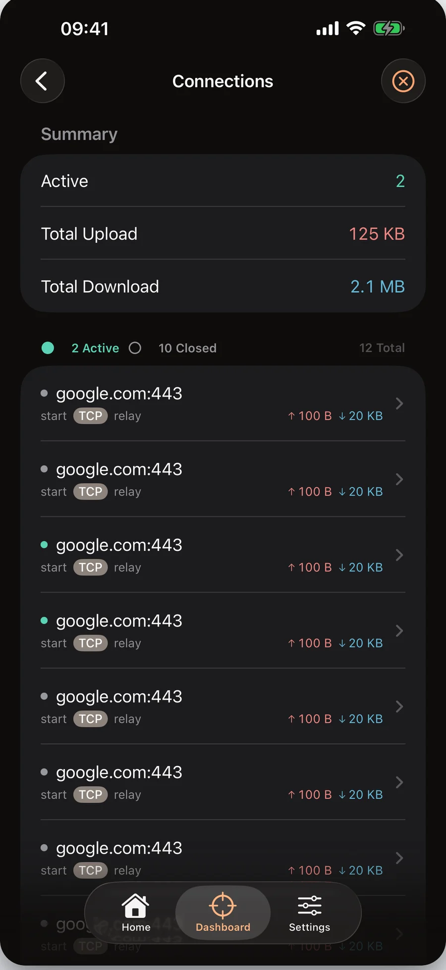 ChocLite real-time connection monitor