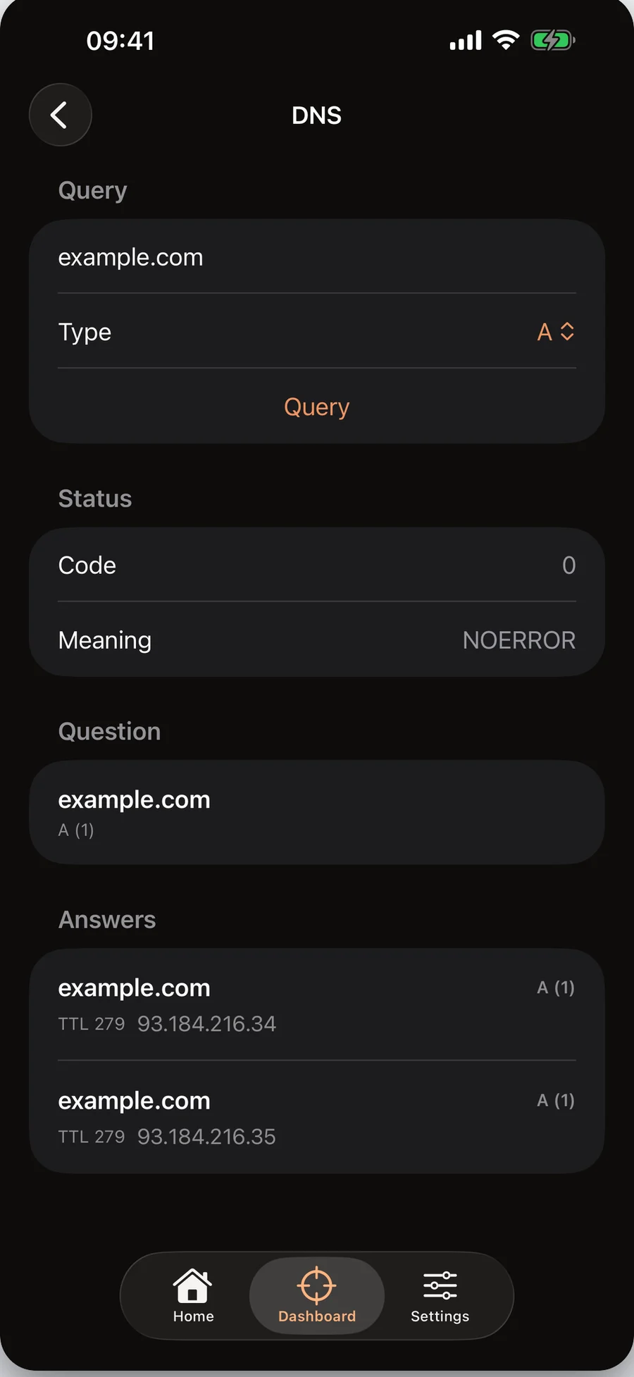 ChocLite DNS query inspector